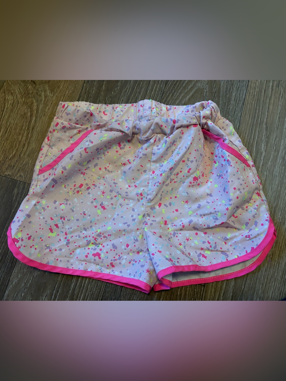 Girls' Pink Confetti Print Active Shorts